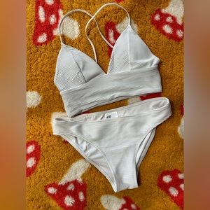 Ribbed White H&M Bikini 2 Piece • size 4